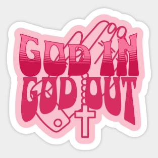 GOD IN GOD OUT - Pink Image, Unisex Christian Cotton T-Shirt, Stylish Pink Imagery, Trendy Spiritual Shirt, Christian Apparel, Comy, Soft Sticker